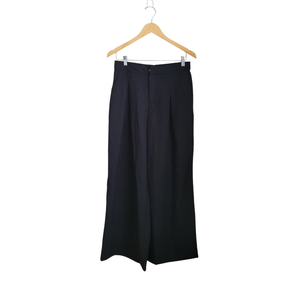 Black Wide Leg Pants with Flowing Silhouette